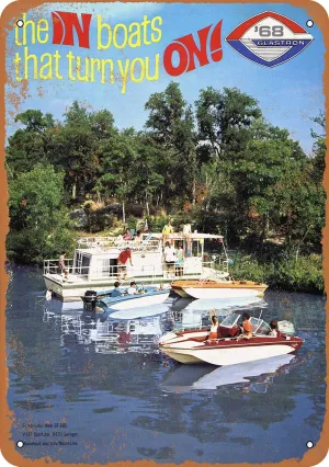 10 x 14 METAL SIGN - 1968 Glastron Boats - Vintage Rusty Look