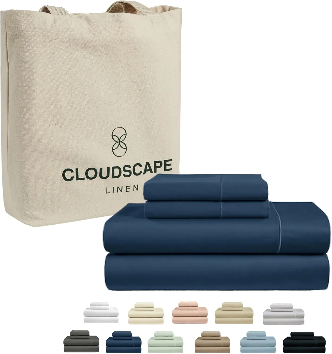 100% Egyptian Cotton Sheets Full Size, 4 Pcs Luxury Bedding Set, 1000 Thread Count Egyptian Cotton,Hotel Quality, Soft, Breathable and Durable, Deep Pockets up to 17, Dark Denim
