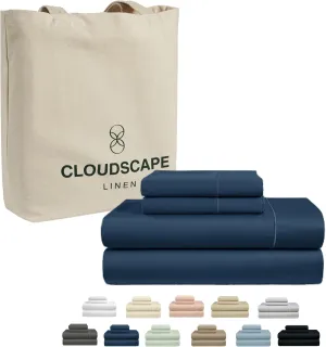 100% Egyptian Cotton Sheets Full Size, 4 Pcs Luxury Bedding Set, 1000 Thread Count Egyptian Cotton,Hotel Quality, Soft, Breathable and Durable, Deep Pockets up to 17, Dark Denim