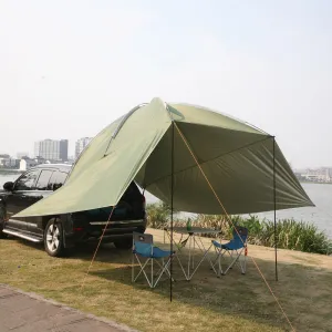 10.5ft(L)x 7.5ft(W)x 7.2ft(H) 4 Season Car Tent for Camping & Hiking with Sun Protection
