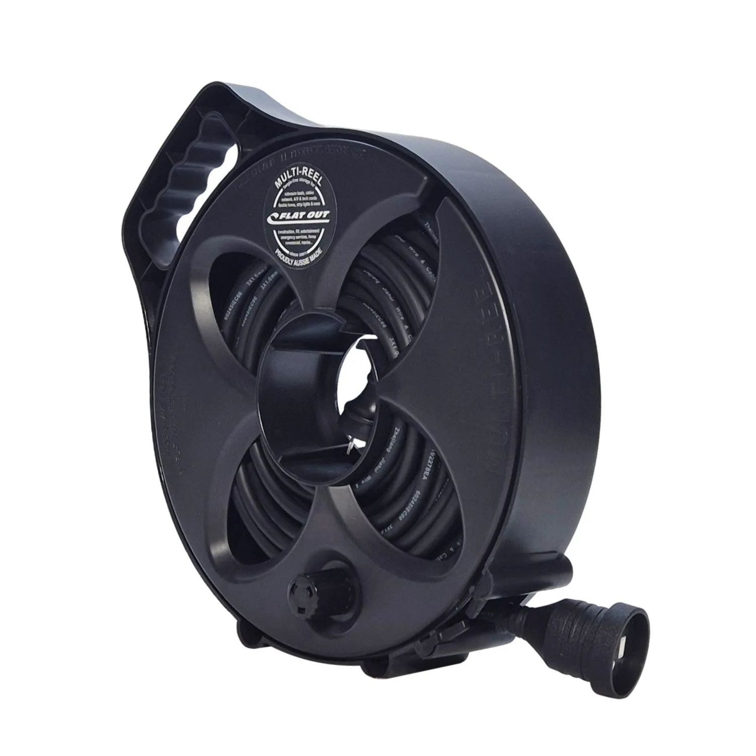15m Premium Flat Out 10amp Extension Lead | with Compact Multi-Reel