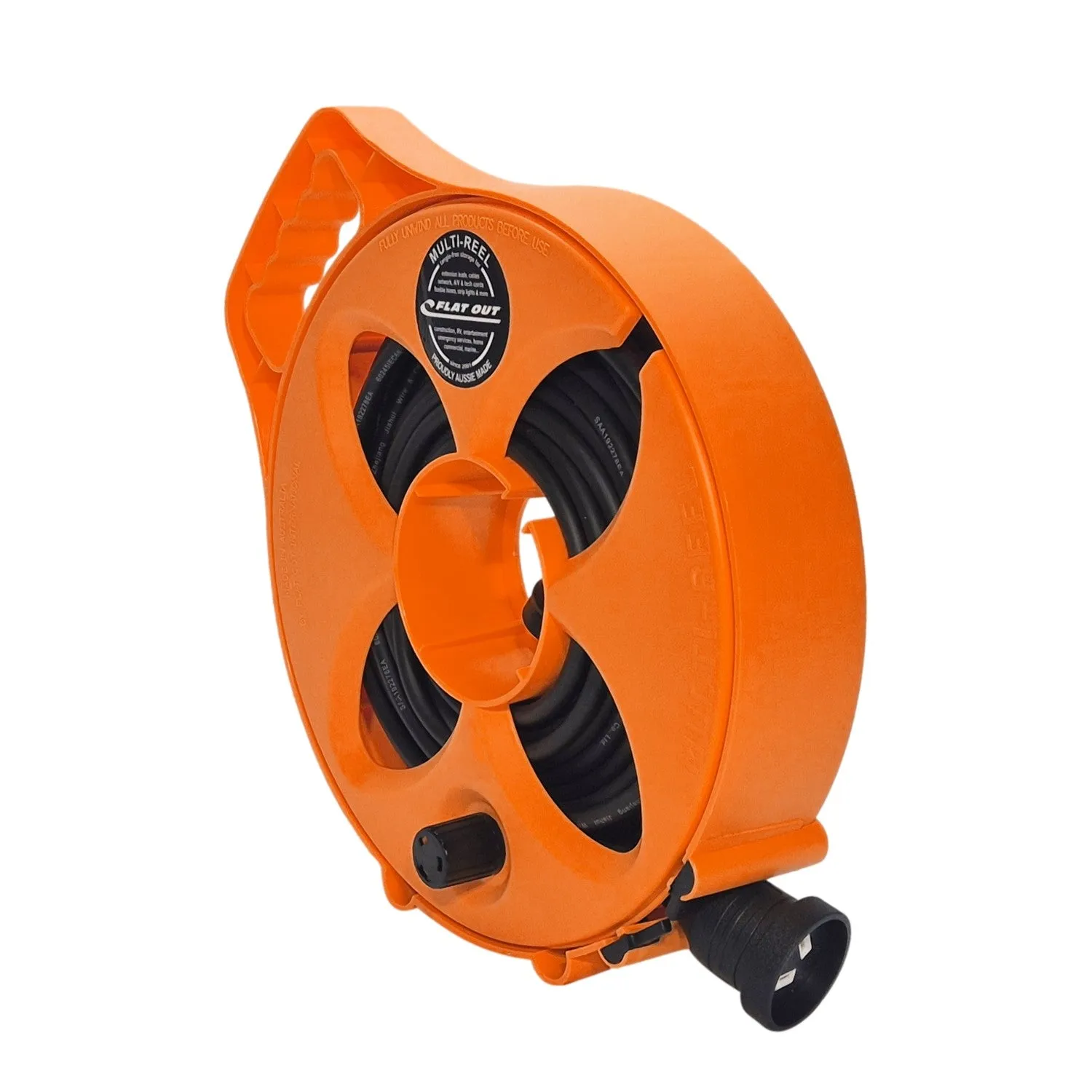 15m Premium Flat Out 10amp Extension Lead | with Compact Multi-Reel