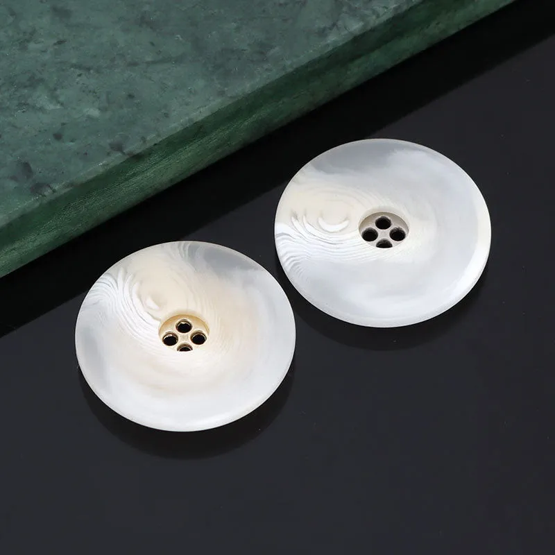 16/21/25mm Resin Metal Two Tone Four Hole Buttons for Coats 15 Pack