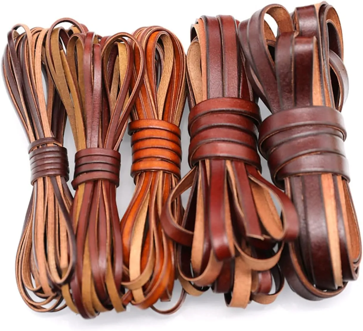 1PC DIY Real Cowhide Rope Durable Handmade Jewelry Making Cord for Bracelets Necklaces and Luggage Light Brown Creative Strap for DIY Accessories