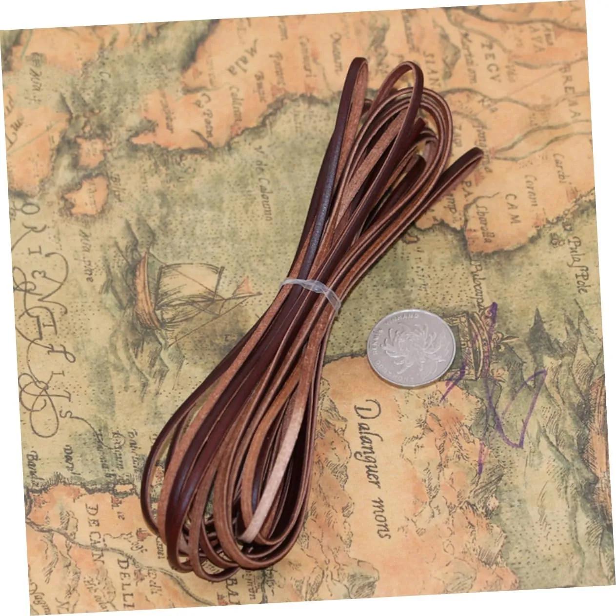 1PC Real Cowhide Rope for Handmade Necklaces and Bracelets Durable Light Brown Cord for Creative Jewelry and Luggage Strap Making