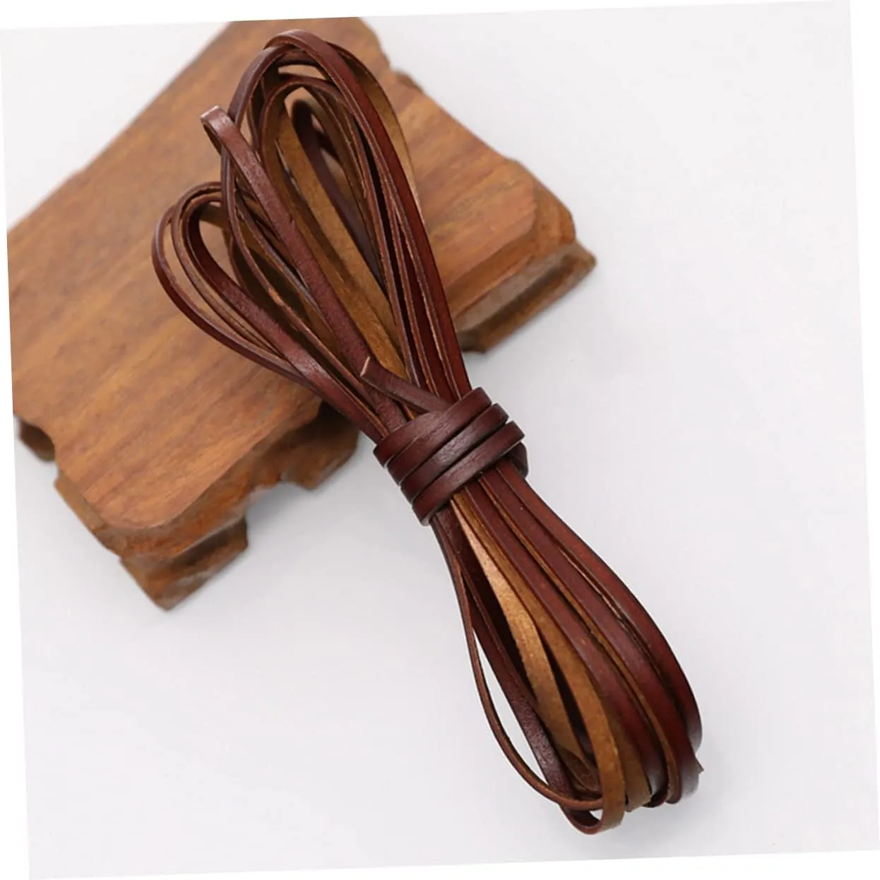 1PC Real Cowhide Rope for Handmade Necklaces and Bracelets Durable Light Brown Cord for Creative Jewelry and Luggage Strap Making