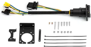 4-Way Flat to 7-Way RV Blade and 4-Way Flat Female End Trailer Wiring Adapter Connector Kit Plug & Play Connector Fit Most Trailers Semitrailers Caravans RVs Trucks