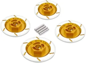 4PCS Aluminum Alloy Brake Disc Wheel Rim Box Metal Hex Adapter 12MM for RC 1/10 Car HSP Fly Fish Buggy Truck 94123 94122 D4 CS (Color : Golden)