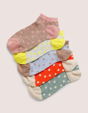5 Pack Trainer Socks-Multi Delicate Spot