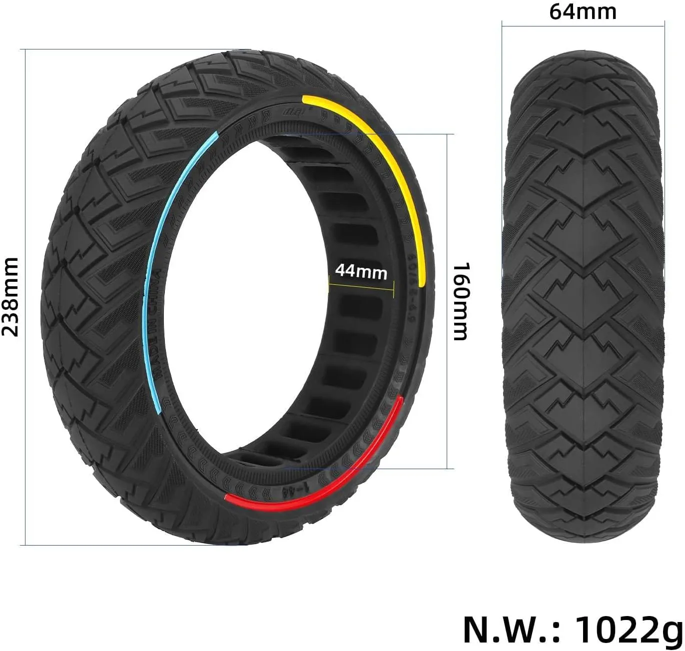60/65-6.9 Electric Scooter Solid Tire 10 Inch Honeycomb tire Compatible Ninebot Max G2 G65 Rear Tire Replacement (three colours)