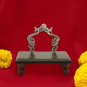 925 Sterling Silver Dual Peacock Simhasanam for Placing God Idols