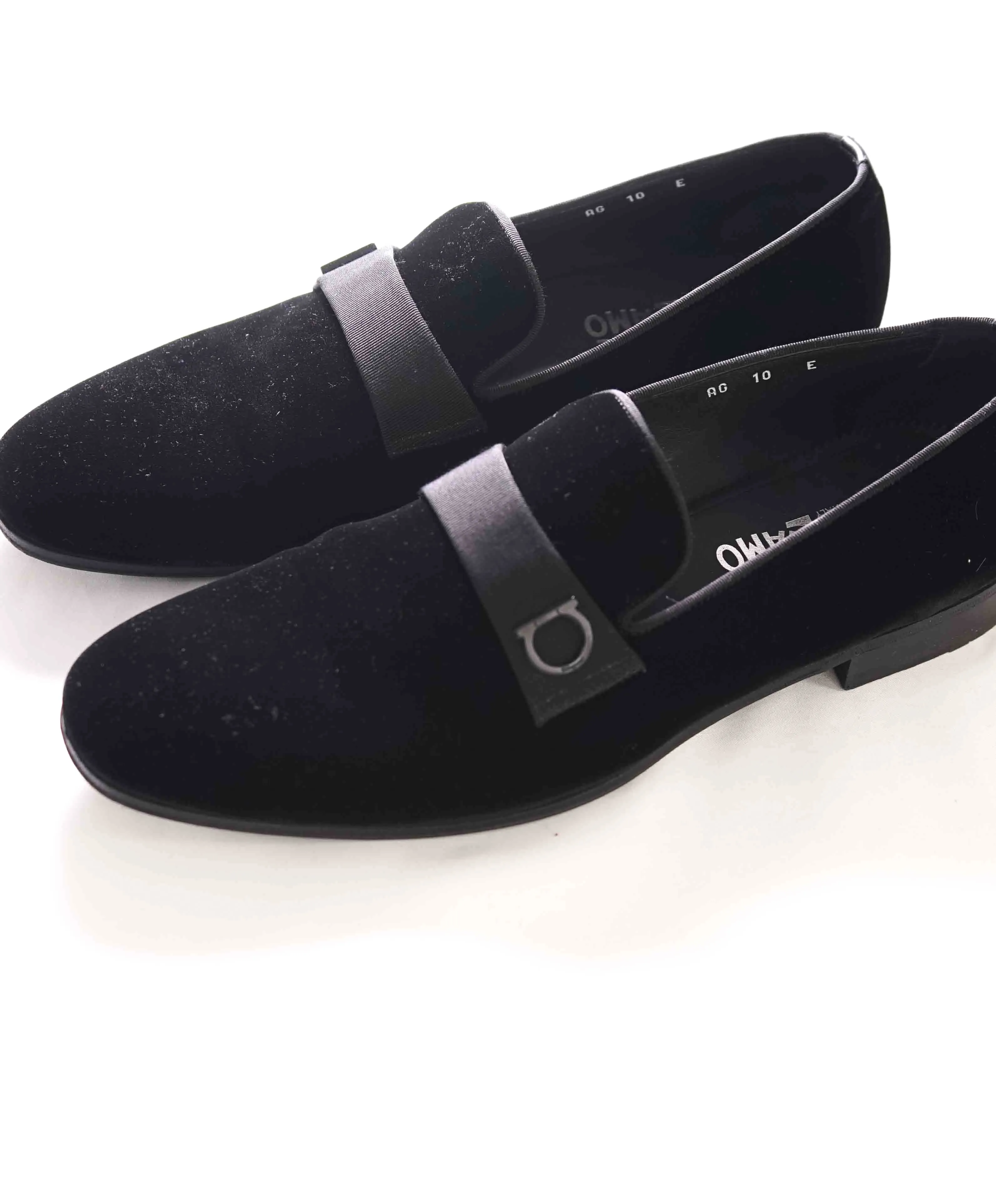 $950 SALVATORE FERRAGAMO - *LAPO * Velvet GANCINI Smoking Loafer - 10 E US