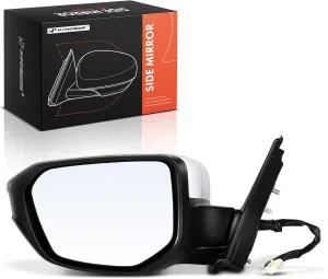 A-Premium Driver Side Power Door Mirror - Compatible with Honda Civic 2016-2021 - Non-Heated & Manual Folding & White - Outside Rear View Mirror - with 3 Pins Connector