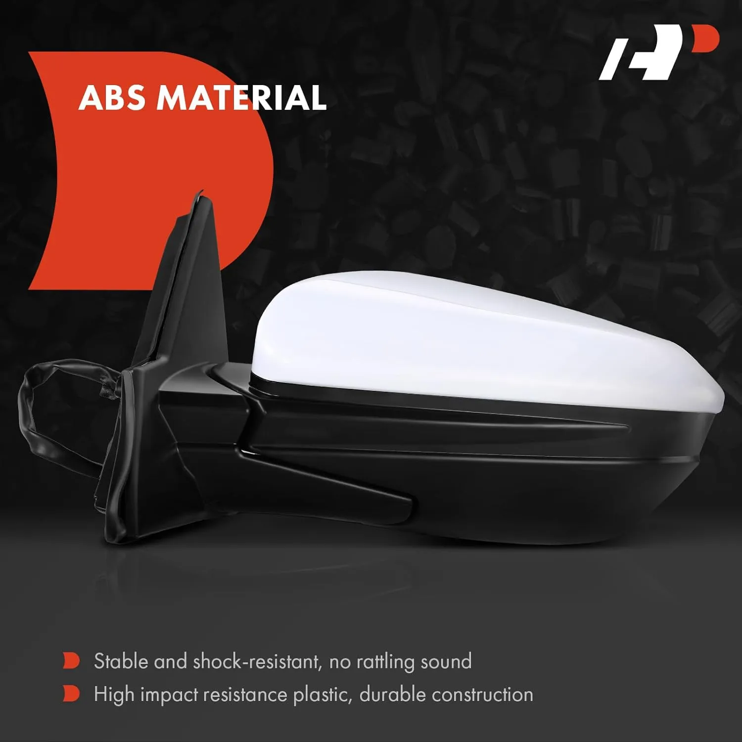 A-Premium Driver Side Power Door Mirror - Compatible with Honda Civic 2016-2021 - Non-Heated & Manual Folding & White - Outside Rear View Mirror - with 3 Pins Connector