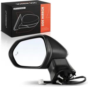 A-Premium Driver Side Power Door Mirror - Compatible with Toyota Camry 2018-2022 -Heated Manual Folding Black Outside Rear View Mirror with Turn Signal and Blind Spot Detection - Replace# 8794006840