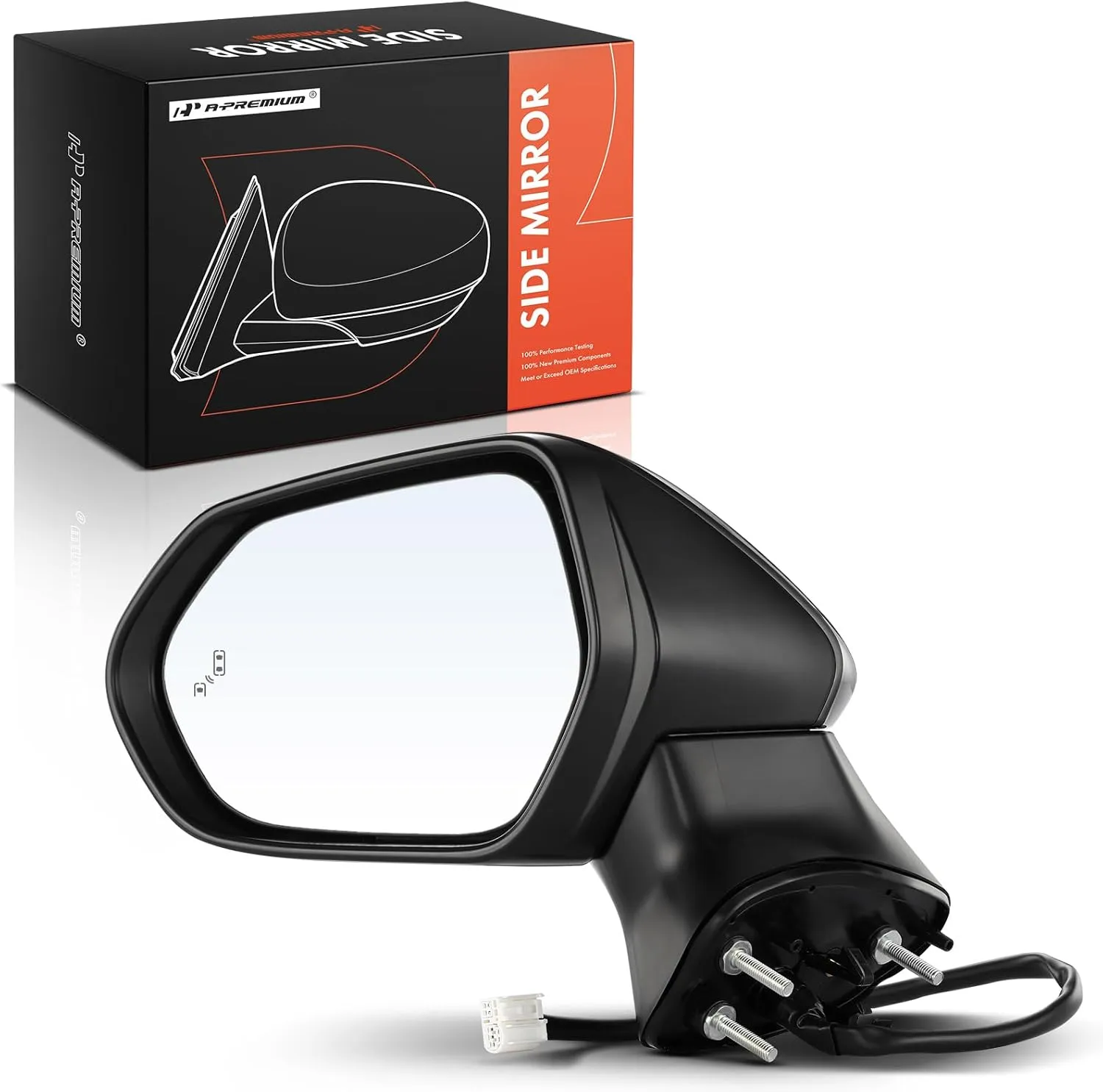 A-Premium Driver Side Power Door Mirror - Compatible with Toyota Camry 2018-2022 -Heated Manual Folding Black Outside Rear View Mirror with Turn Signal and Blind Spot Detection - Replace# 8794006840
