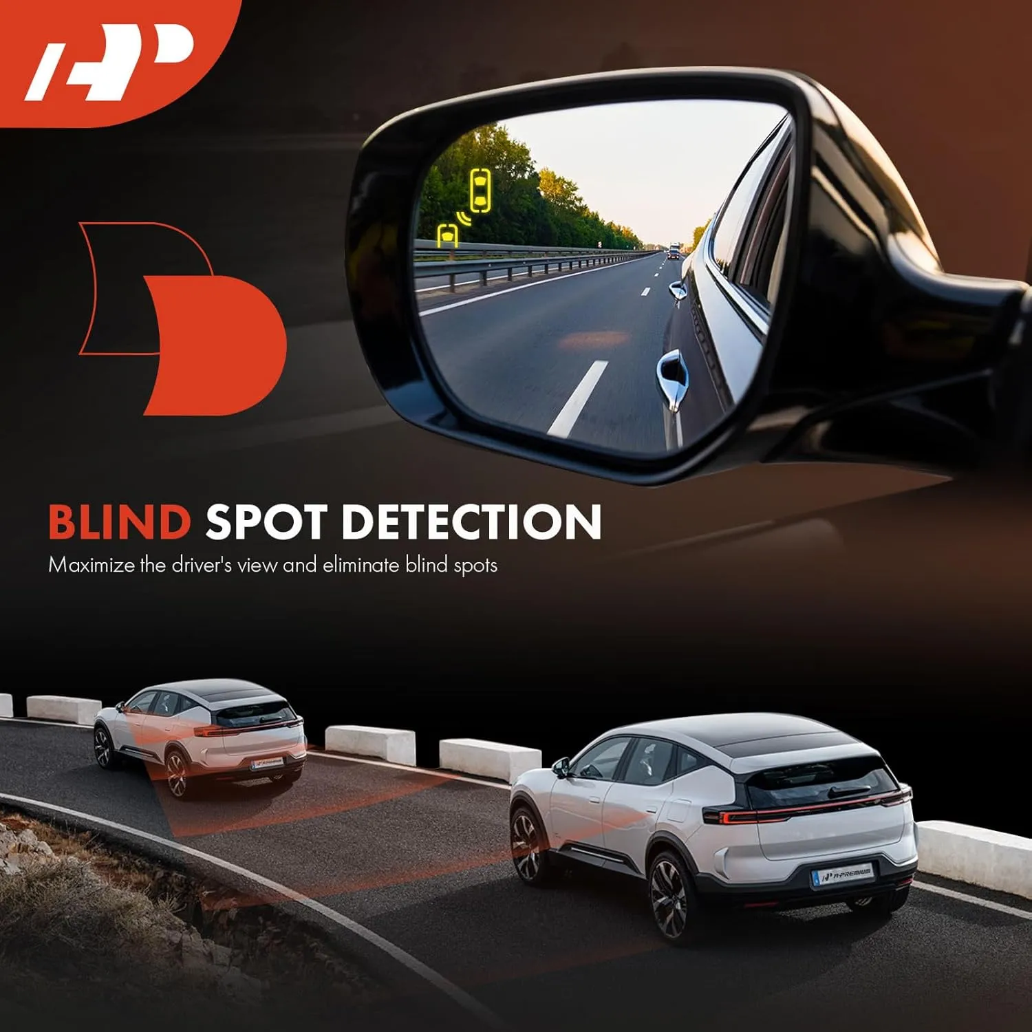 A-Premium Driver Side Power Door Mirror Compatible with Toyota Prius 2016-2022, Prius AWD-e 2019-2022, Prius Prime - Heated Manual Folding Black Outside Rear View Mirror with Blind Spot Detection