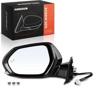 A-Premium Driver Side Power Door Mirror Compatible with Toyota Prius 2016-2022, Prius AWD-e 2019-2022, Prius Prime - Heated Manual Folding Black Outside Rear View Mirror with Blind Spot Detection