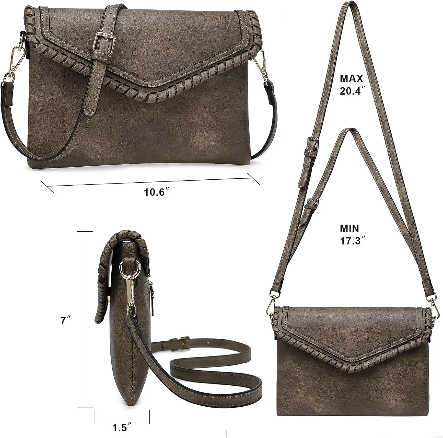 AMELIE GALANTI womens small crossbody strap handbag bag,Soft Leather Fabric Delicate Durable Fashion Design