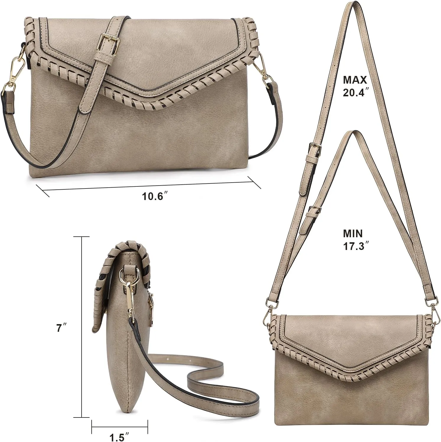 AMELIE GALANTI womens small crossbody strap handbag bag,Soft Leather Fabric Delicate Durable Fashion Design