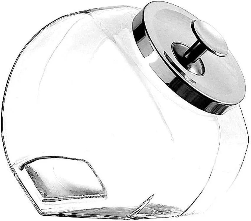 Anchor Hocking Glass Penny Candy Jar with Chrome Cover, 1/2 Gallon