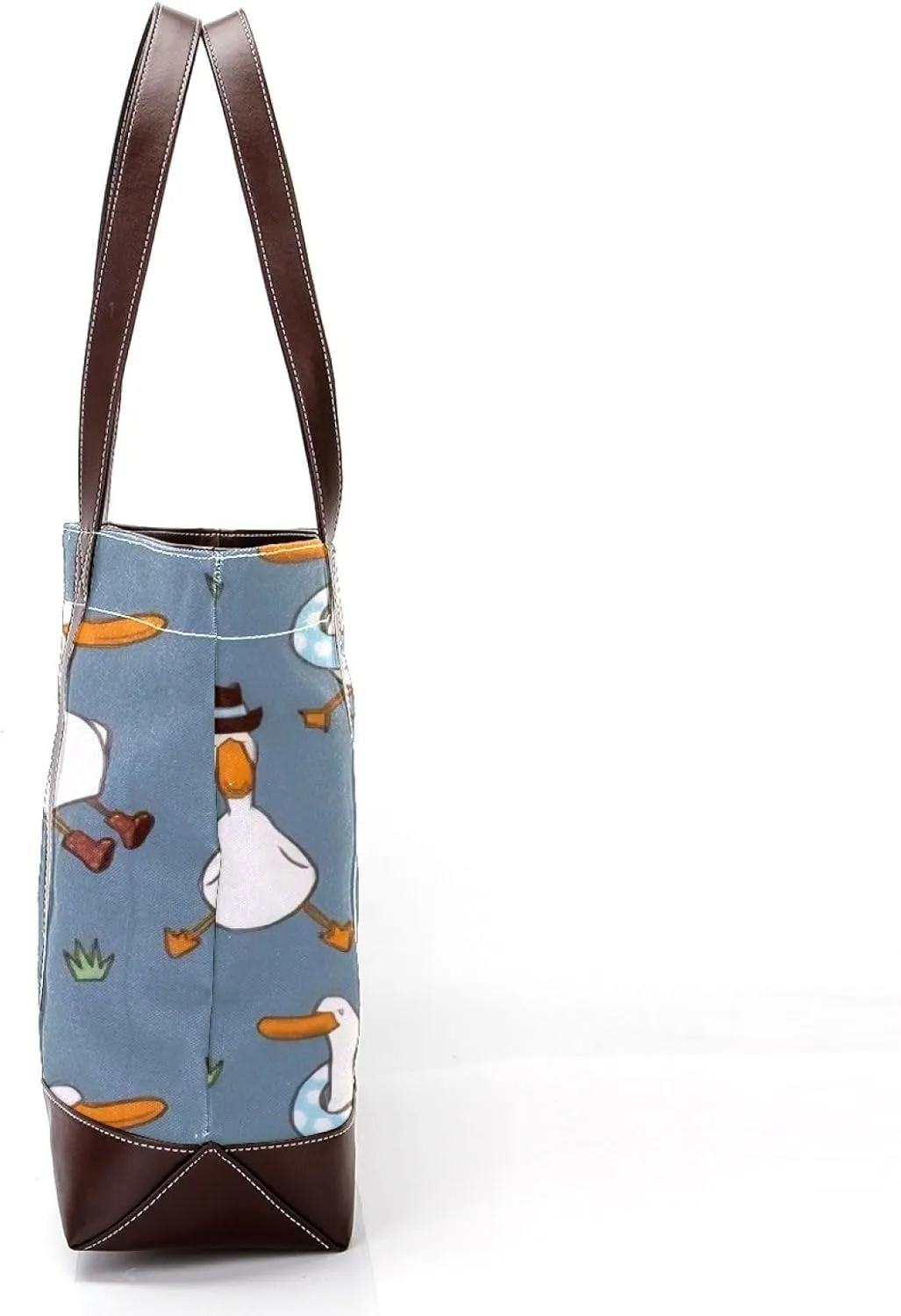 Animal Goose Tote Bags Durable Leather Canvas Purses and Handbags for Women