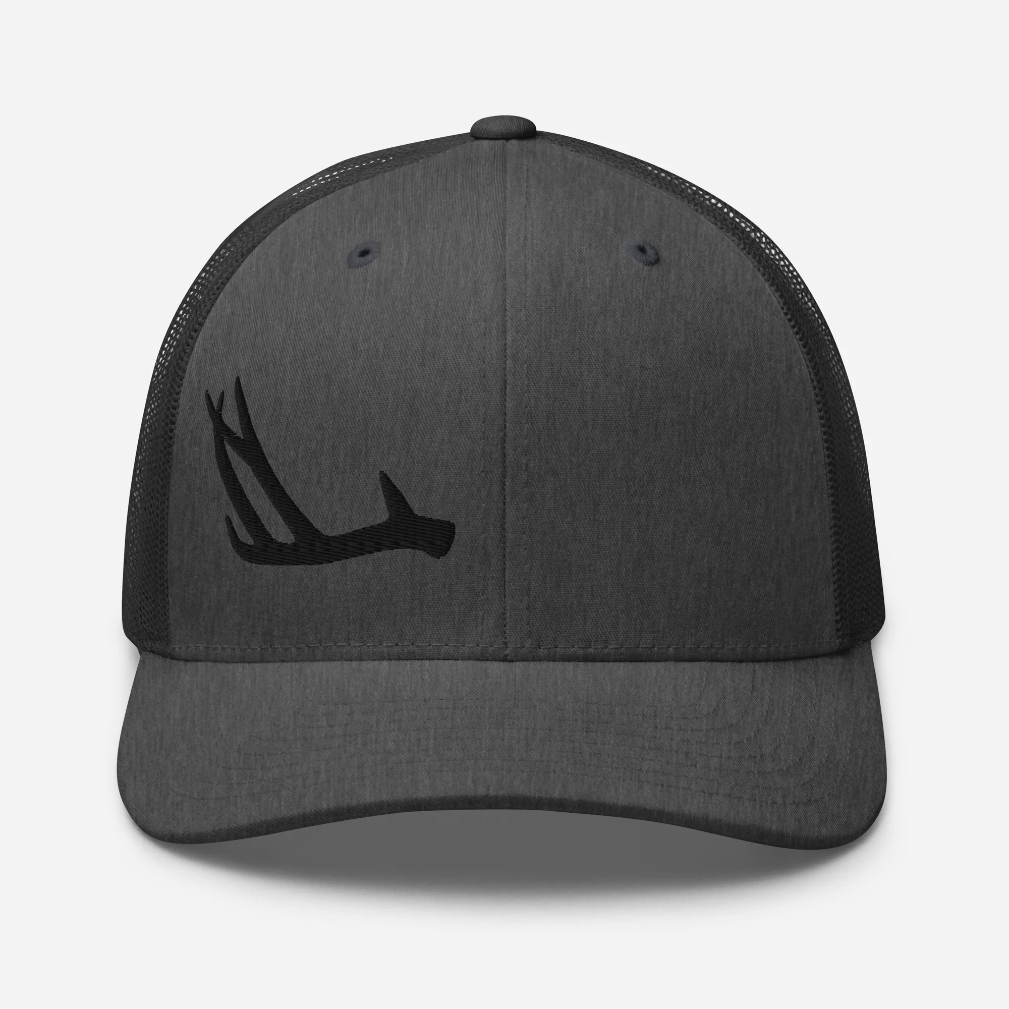 Antler Logo Shed Hunting Snapback Hat, Unisex, Cranberry or Grey