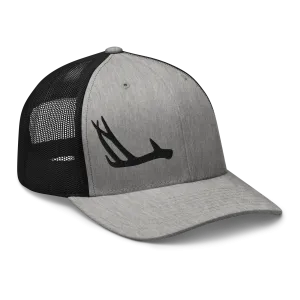 Antler Logo Shed Hunting Snapback Hat, Unisex, Cranberry or Grey