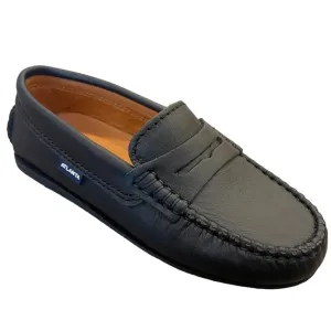 ATLANTA MOCASSIN UNISEX SLIP ON PENNY LOAFER BLACK