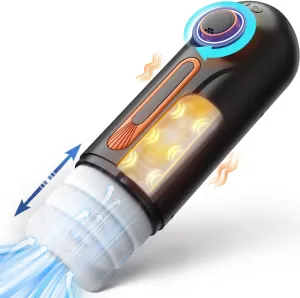 Automatic Male Masturbator 6-in-1 Male Sex Toy, Pocket Pussy Stroker with Thrusting & Sucking & Vibrating & Heating & Sexy Moaning with 3D Sleeve, Adult Sex Toys for Men Pleasure & Endurance