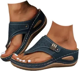 Avylays Women's Purple Orthopedic Wedge Sandals, Breathable Mesh Sports Sandals with Non-Slip Sole, Casual Wedge Sandals