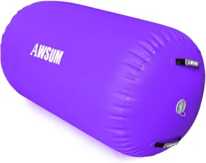 AWSUM 1 PCS Gymnastics Barrel Air Roller Inflatable Tumbling Mat Back Handspring Trainer for Octagon Mat Gym Gymnastics Equipment，No Electric Pump