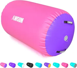 AWSUM 1 PCS Gymnastics Barrel Air Roller Inflatable Tumbling Mat Back Handspring Trainer for Octagon Mat Gym Gymnastics Equipment，No Electric Pump