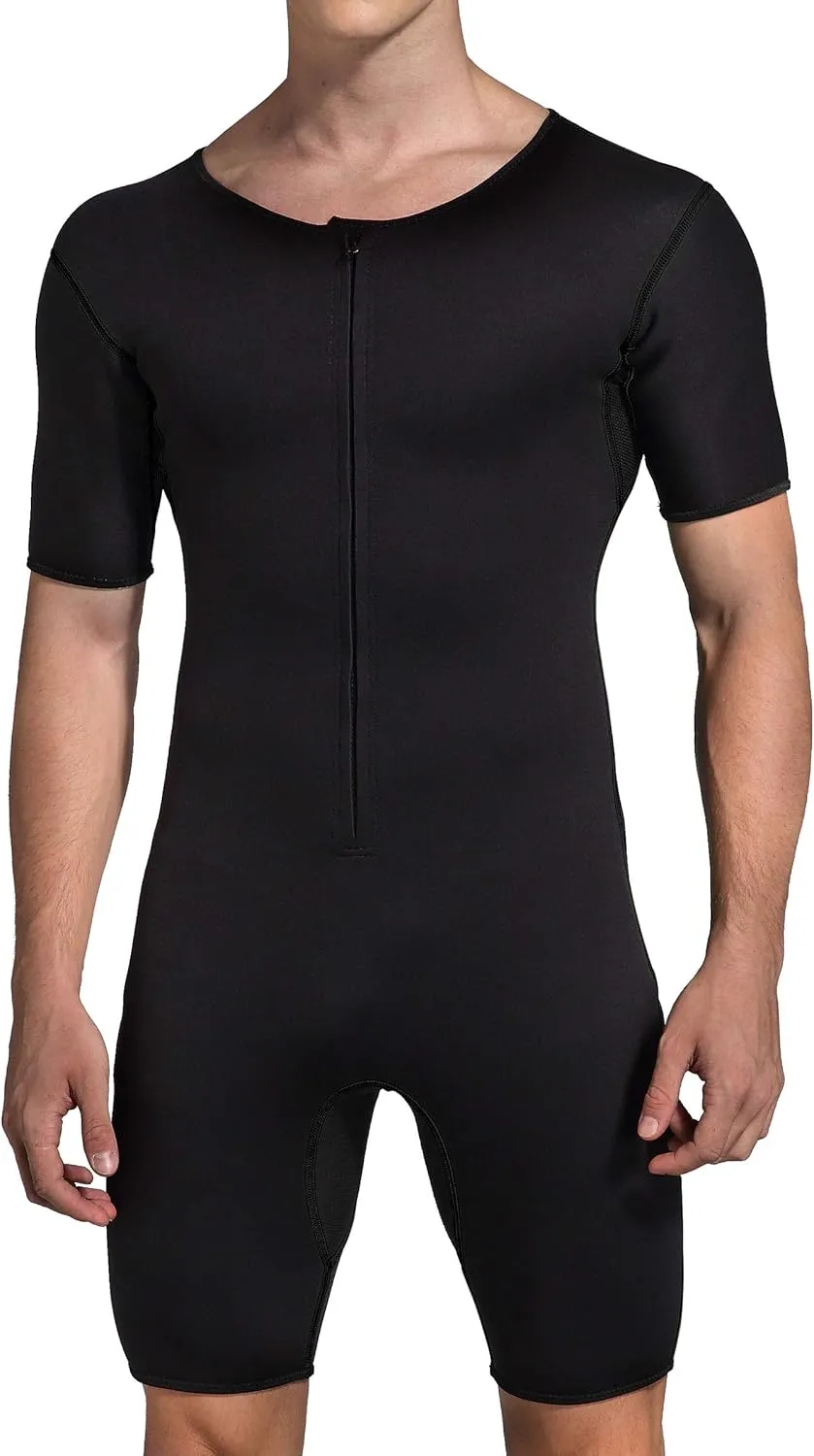 Bakerdani Men's Neoprene Waist Trainer Sauna Suit Body Shaper for Fitness Gym Exercise Training