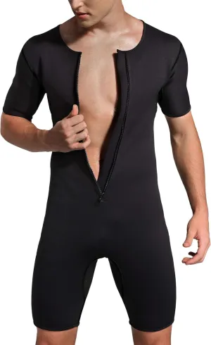 Bakerdani Men's Neoprene Waist Trainer Sauna Suit Body Shaper for Fitness Gym Exercise Training