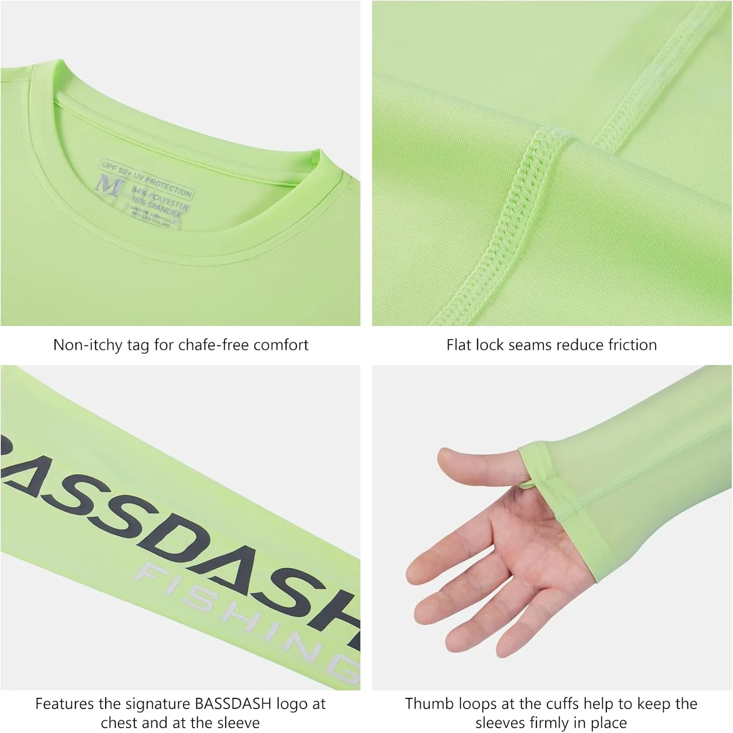 BASSDASH Men’s UPF 50  Sun Protection Long Sleeve Shirts Quick Dry Performance SPF UV Shirt for Outdoors Fishing Hiking FS31M