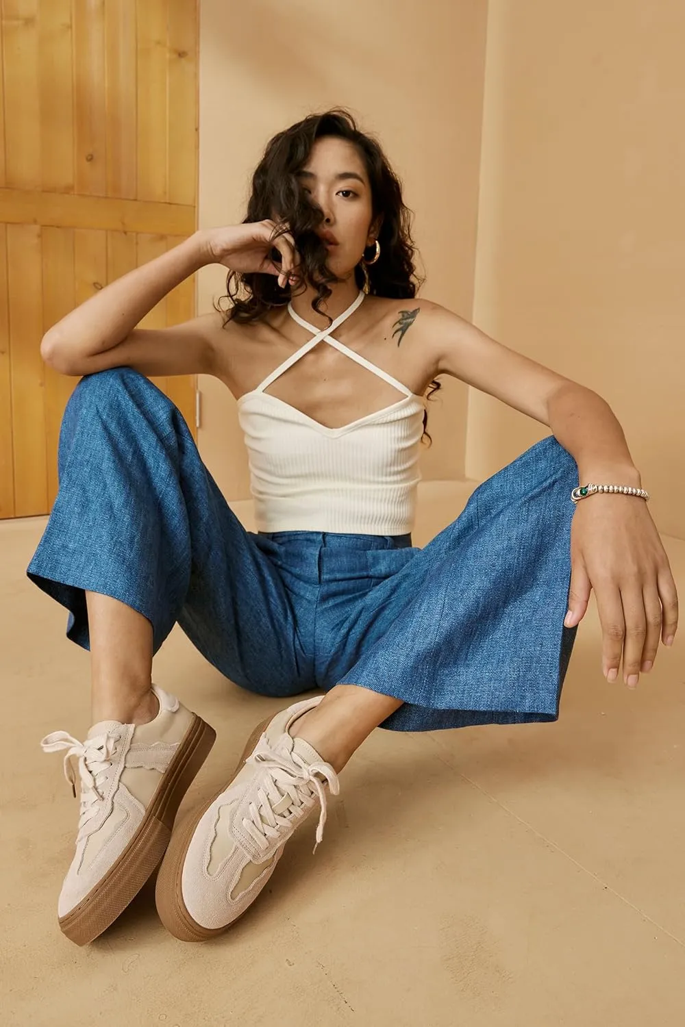 BEAU TODAY Fashion Sneakers Women,Leather Casual Lace Up Retro OG Sneakers,Comfortable Tennis Runnig Trainer Shoes