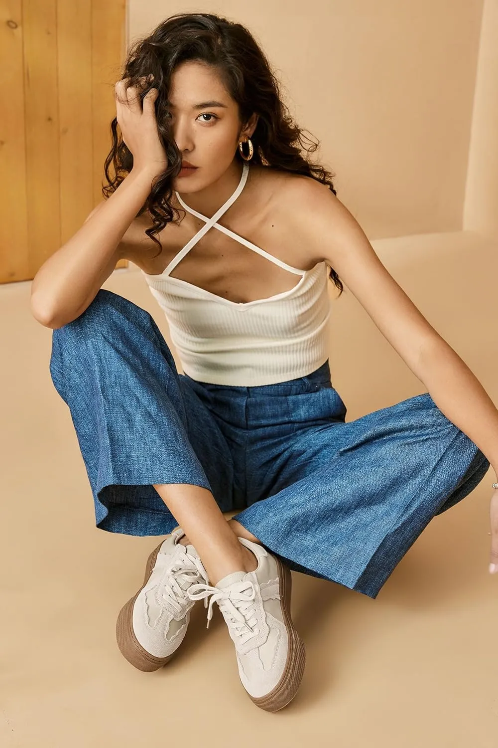 BEAU TODAY Fashion Sneakers Women,Leather Casual Lace Up Retro OG Sneakers,Comfortable Tennis Runnig Trainer Shoes