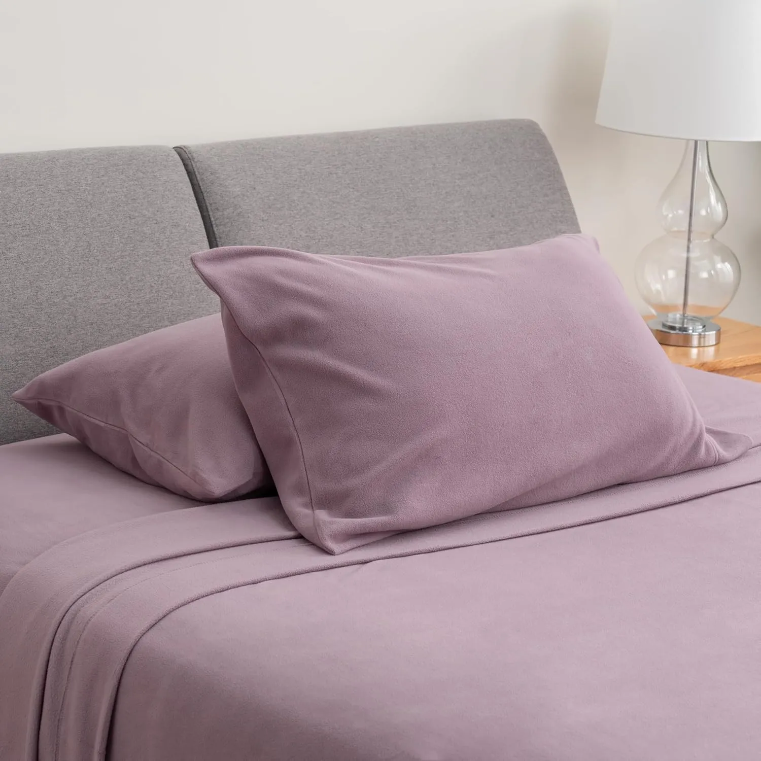 Berkshire Blanket Luxury Soft Microfleece Queen Sheet Set, Warm and Durable, All Season Sheet (Queen, Lavender)