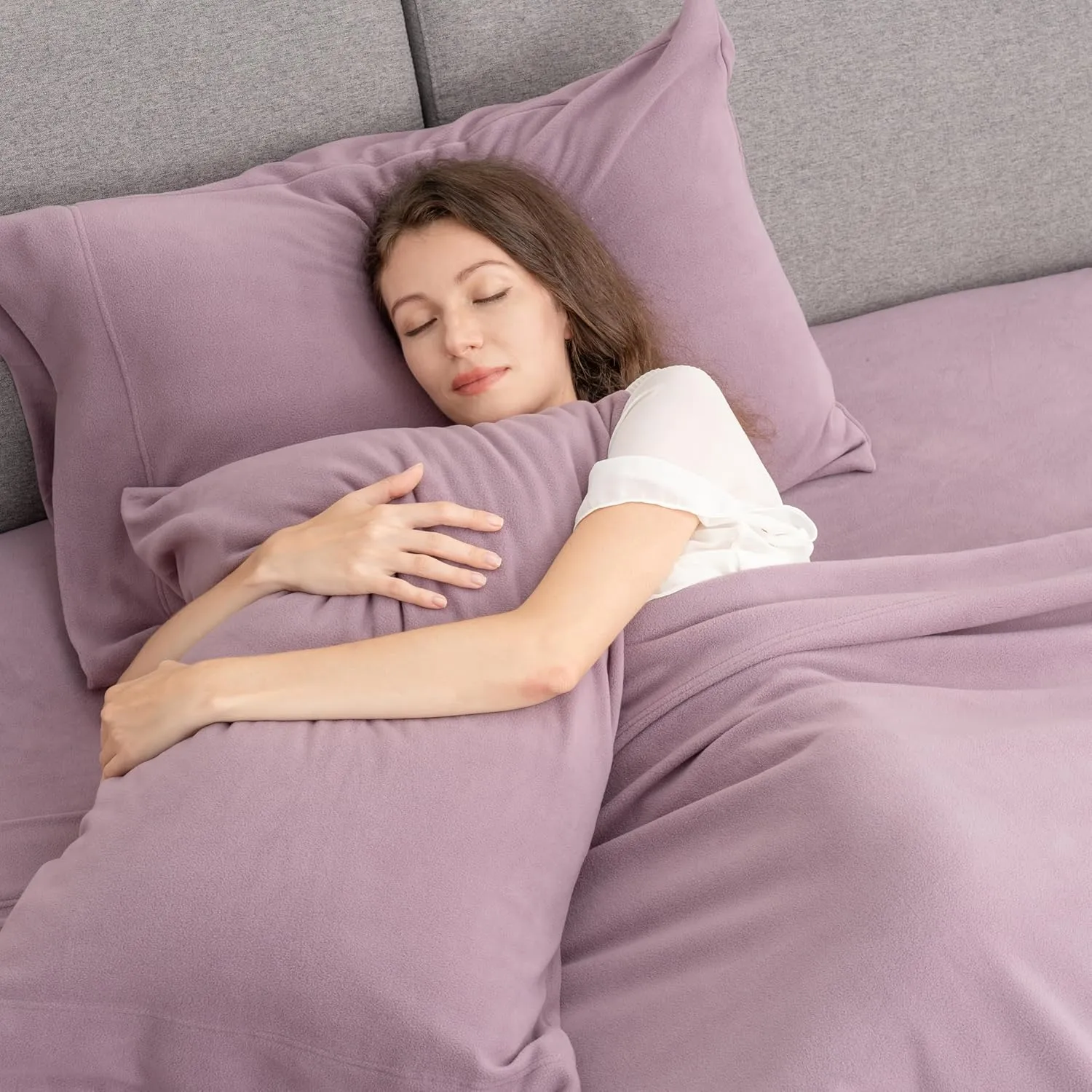 Berkshire Blanket Luxury Soft Microfleece Queen Sheet Set, Warm and Durable, All Season Sheet (Queen, Lavender)