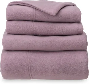 Berkshire Blanket Luxury Soft Microfleece Queen Sheet Set, Warm and Durable, All Season Sheet (Queen, Lavender)