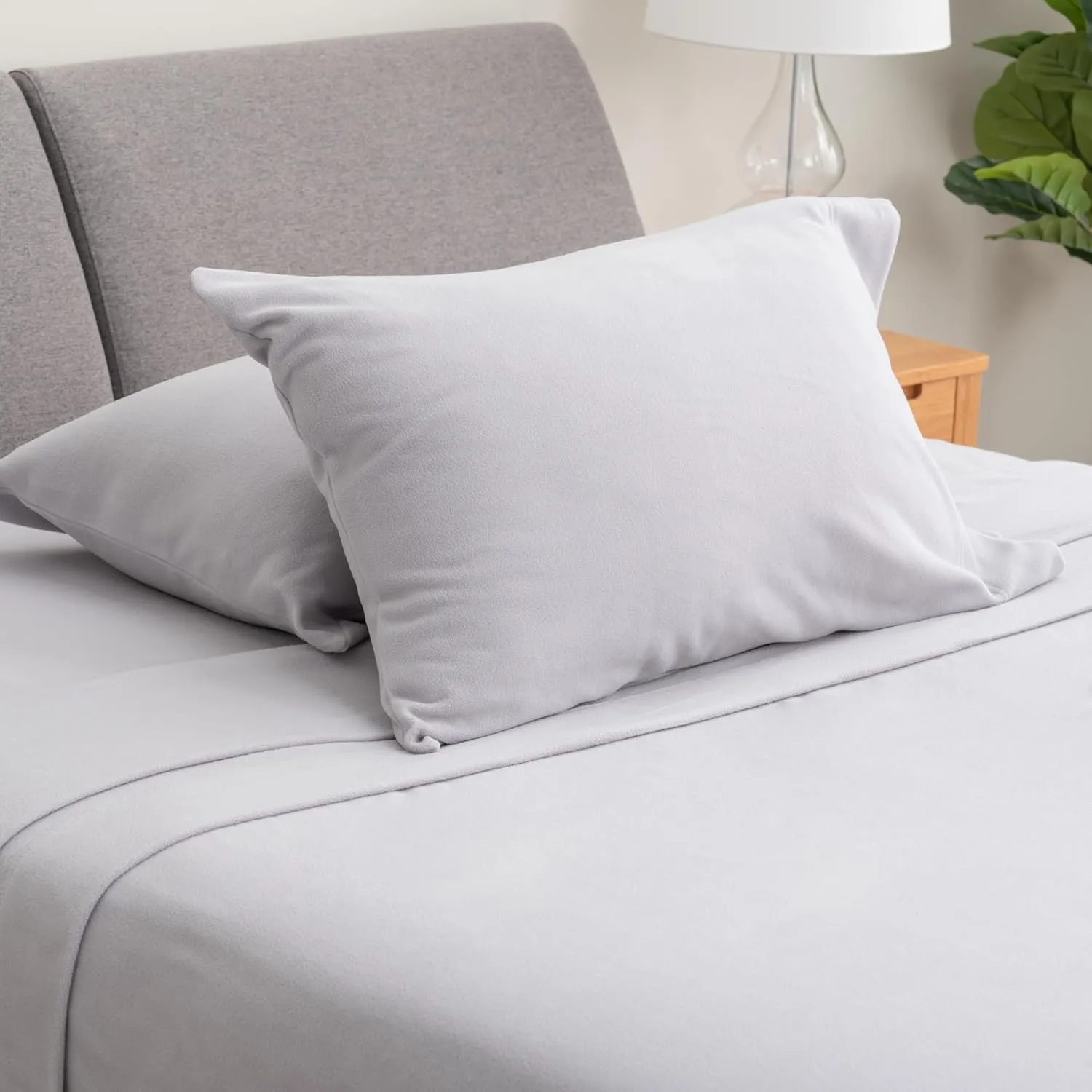 Berkshire Blanket Luxury Soft Microfleece Twin Sheet Set, Warm and Durable, All Season Sheet (Twin, Mindful Gray)