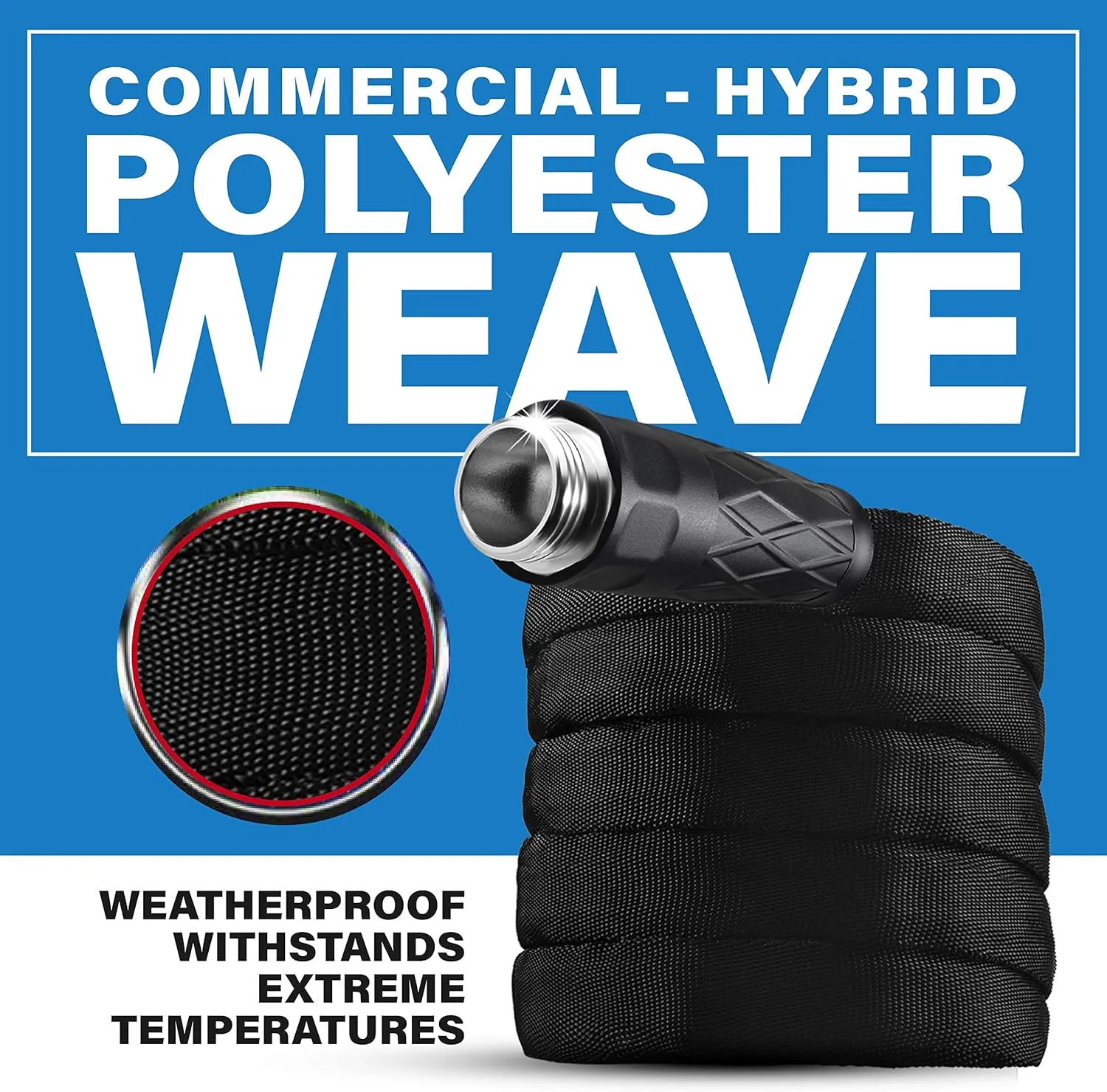 Bionic Flex 100’ Garden Hose, Ultra Durable & Lightweight Weatherproof Water 500 PSI Crush Resistant EZ Connect Metal Fittings, Tear Resistant, Kink Free Outdoor Yard Hose