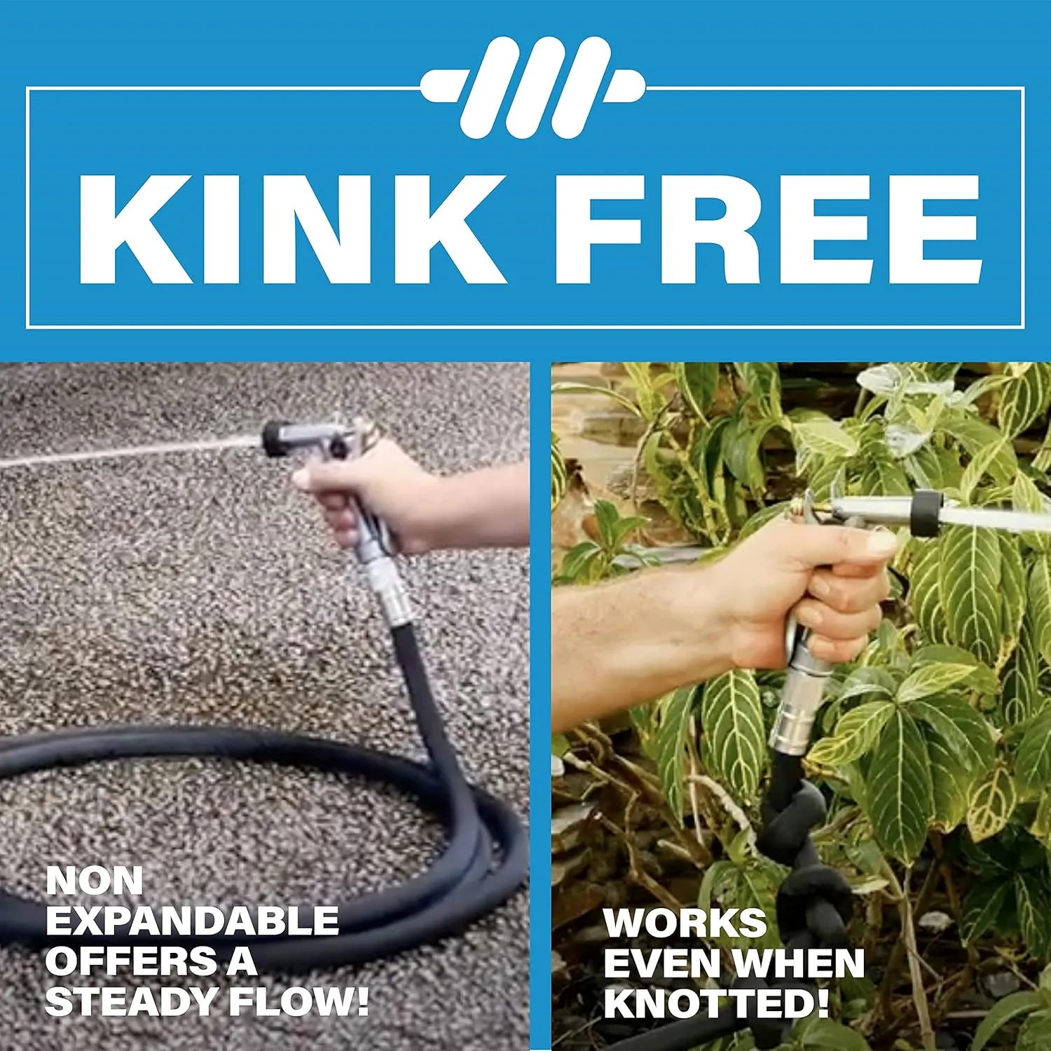 Bionic Flex 100’ Garden Hose, Ultra Durable & Lightweight Weatherproof Water 500 PSI Crush Resistant EZ Connect Metal Fittings, Tear Resistant, Kink Free Outdoor Yard Hose