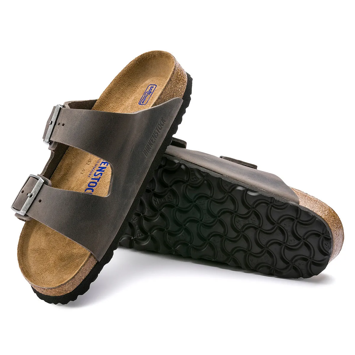 Birkenstock 552801 Arizona Soft Footbed Iron Oiled Leather