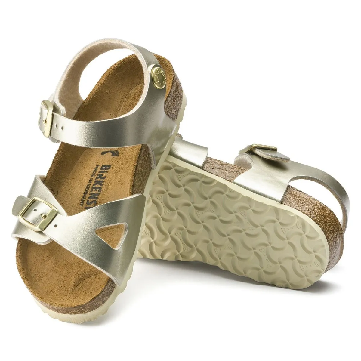 Birkenstock Kids Rio Birko-Flor Soft Metallic Gold Sandals