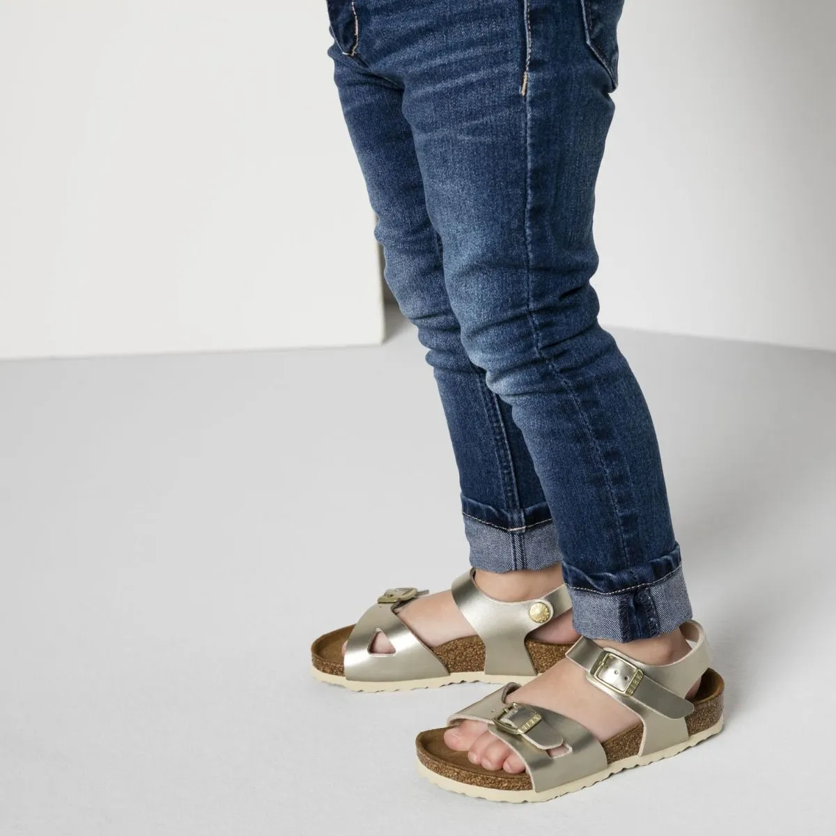 Birkenstock Kids Rio Birko-Flor Soft Metallic Gold Sandals