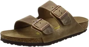 Birkenstock Unisex Arizona Sandal,Waxy Leather Tobacco Brown,42 M EU