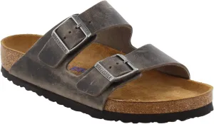 Birkenstock Womens Shoes Men's Arizona Soft Footbed Sandals, Iron, Grey, 8 Medium US