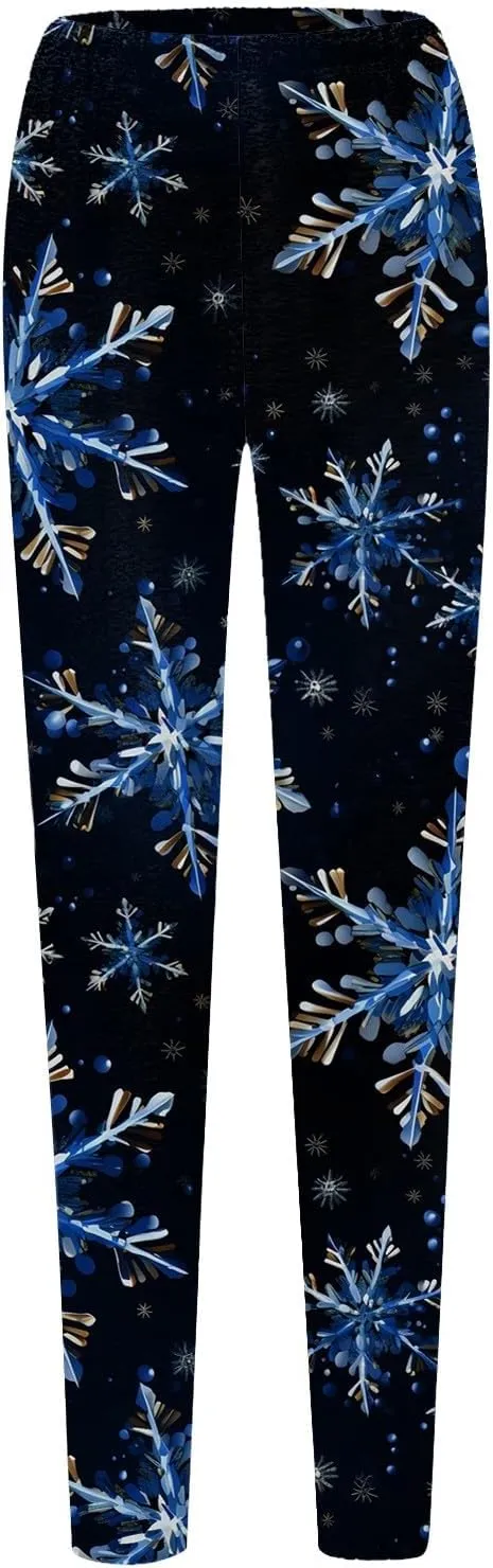 Black Leggings Women Leggings Artistic Splash Printed Soft Stretchy Pants Winter Pants for Women Lined Thermal High